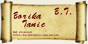 Borika Tanić vizit kartica
